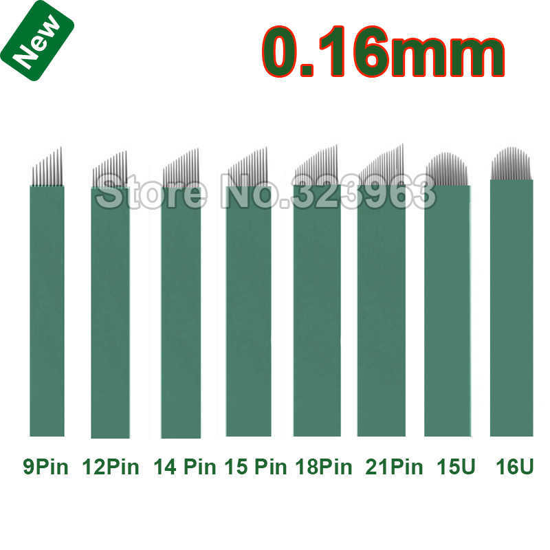 

0.16mm Lamina Tebori Microblading Needles 9 12 14 15 18 2115U 16U 12 U 18U Tattoo Needles for Permanent Makeup Blade Manual Pen 210608