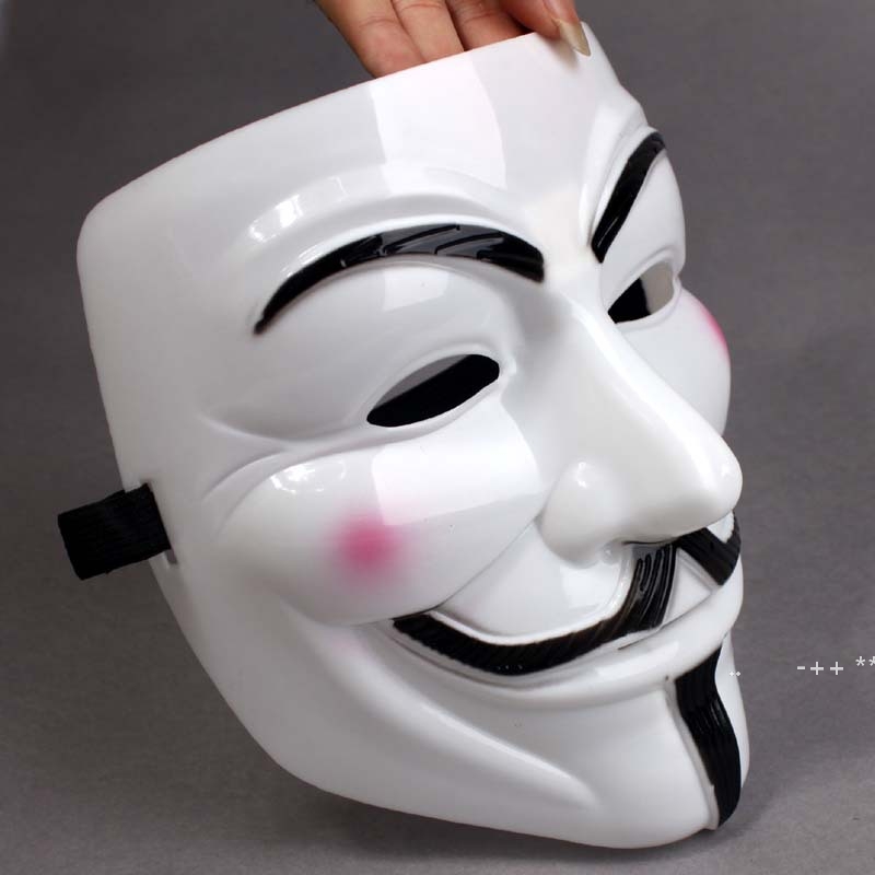

Party Masks V for Vendetta Masks Anonymous Guy Fawkes Fancy Dress Adult Costume Accessory Plastic Party Cosplay Masks sea shipping FWB11063
