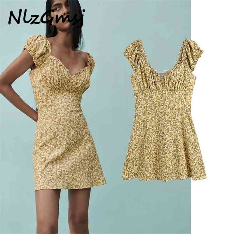 

Women Dresses Floral Print Woman Elegant Mini Summer Sleeveless Ladies Vestidos Mujer 04 210628, As picture