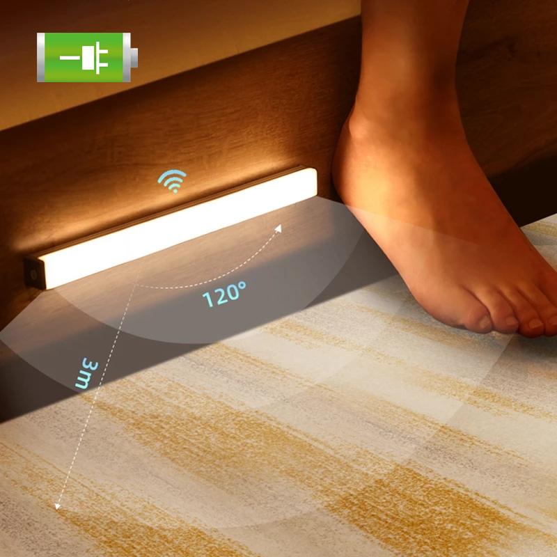 

Night Lights Rechargeable Motion Sensor Wireless LED Bedroom Light Detector Wall Decorative Lamp Staircase Closet Room Lighting