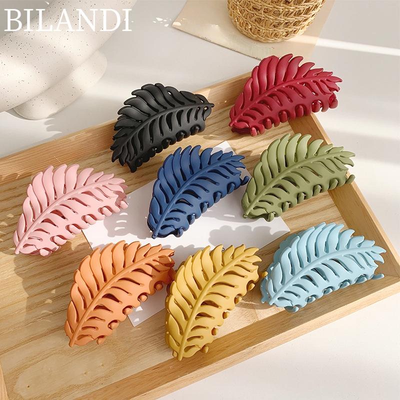 

Hair Clips & Barrettes Bilandi Fashion Leaf Resin Claw 2021 Trend Makeup Styling Hairclips For Women Accessories, Golden;silver