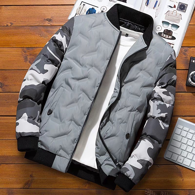 

2021 New Camouflage Coat Basic Men Clothes Parka Homme Mens Winter Jackets and Coats Roupas Casual Stand 84lx, Green