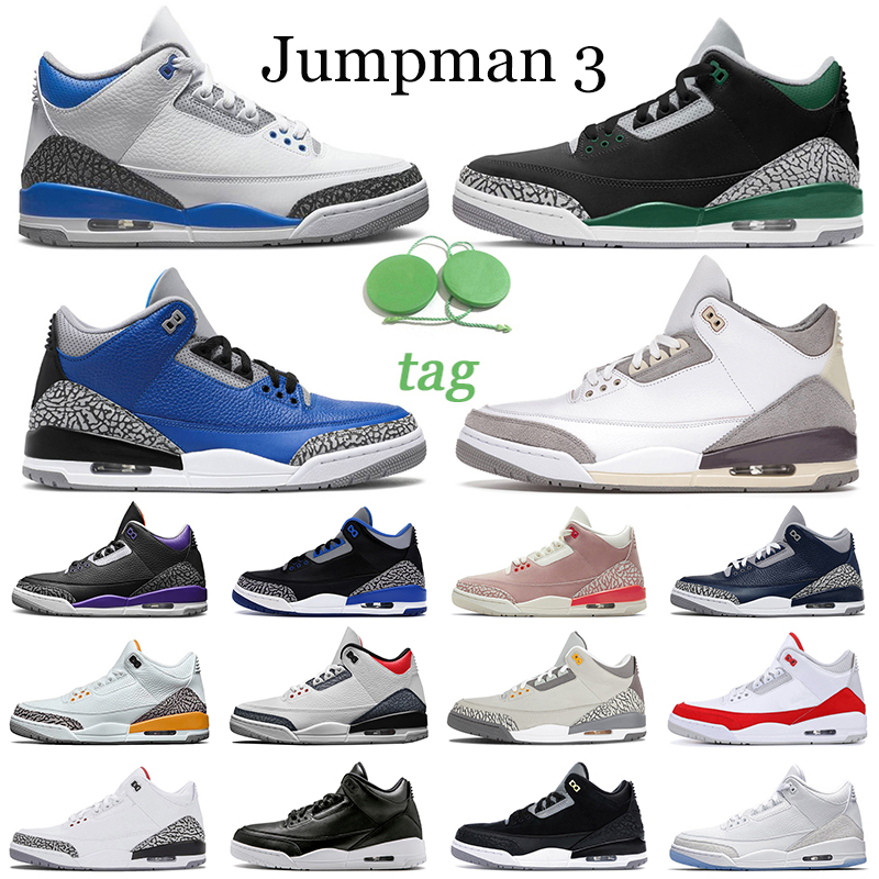 

3s jumpman men basketball shoes air jordan 3 Racer Blue UNC Midnight Navy Cement Black Cat Pine Green mens trainers sports sneakers