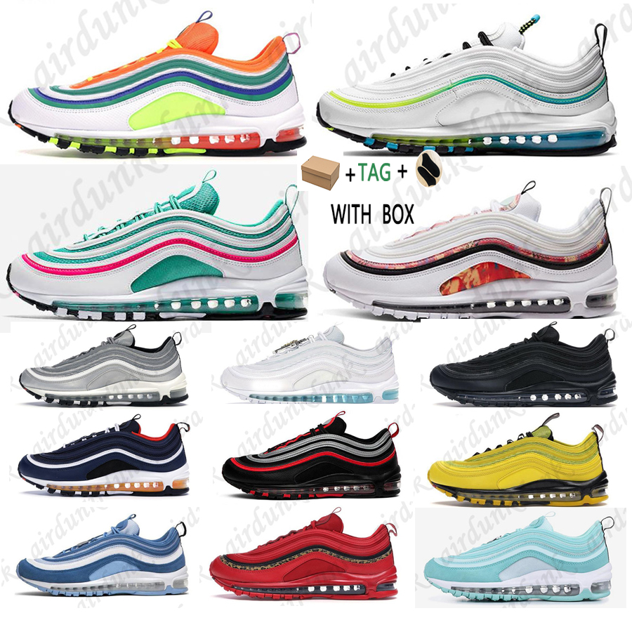 

With box]2021 Black Bullet 97s women Sports Shoes 97 Triple Jogging Walking Hiking cushion sneakers mens running Outdoor