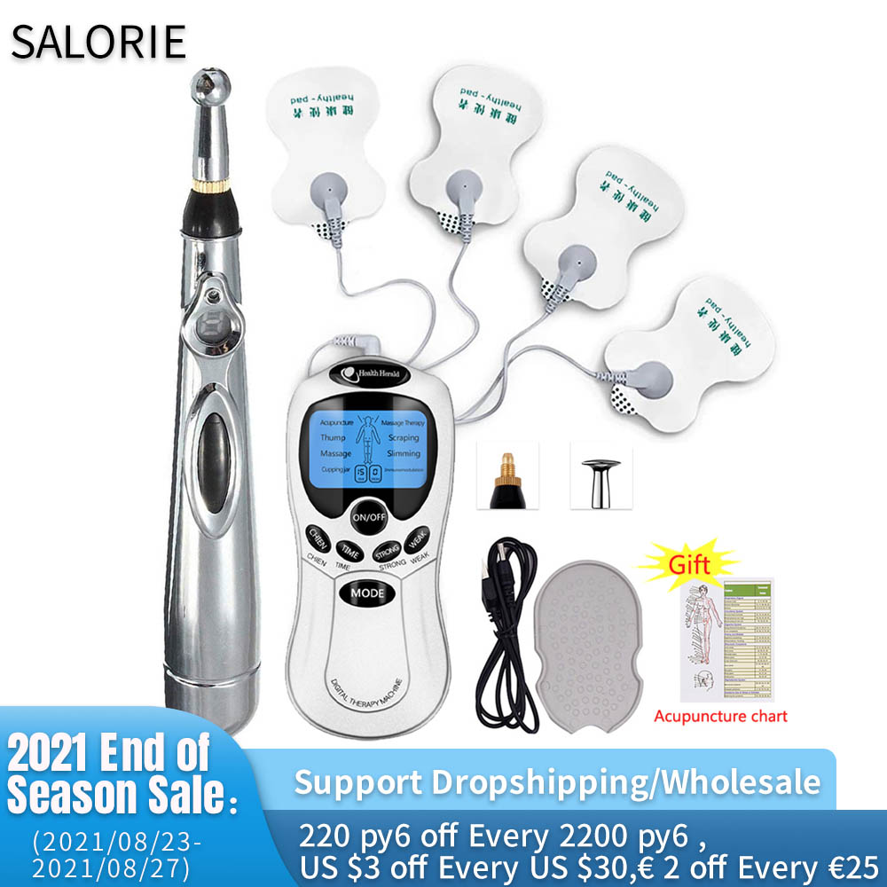 

EMS TENS Unit Health Herald Digital Therapy Machine Acupuncture Pen Meridians Laser Meridian Energy Body Massage Pen Health Care