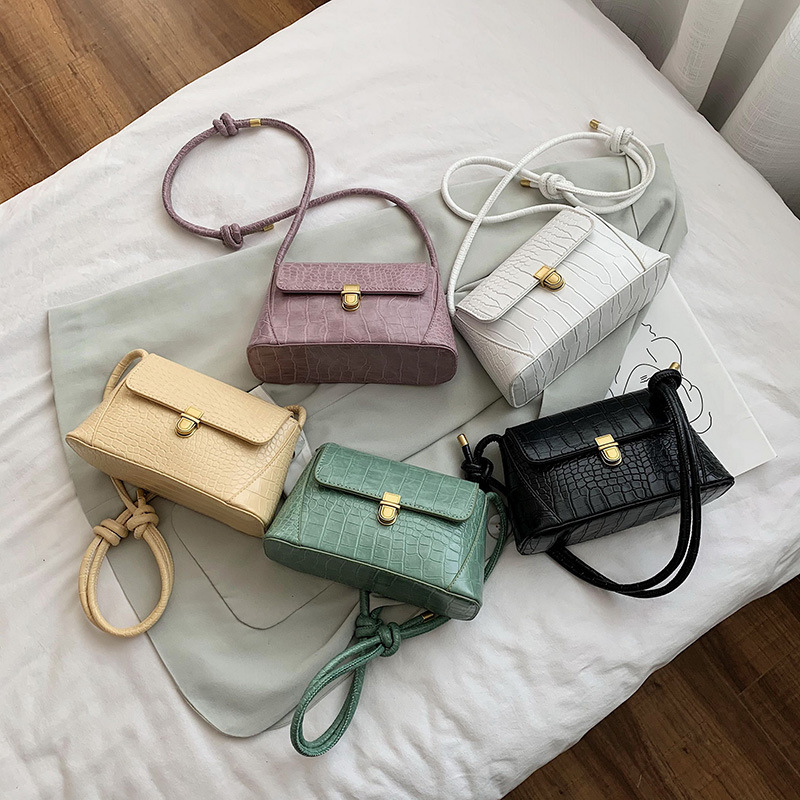 

2021new shoulder bag Crocodile pattern fashion one-shoulder slung bags for women Simple atmosphere Handbags are available in multiple colors, White