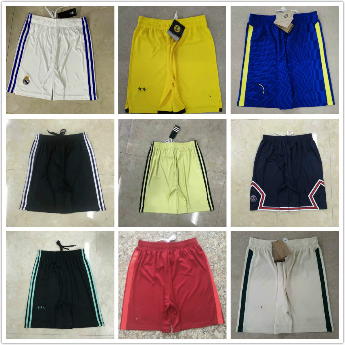 

2021 Real Madrid Soccer shorts cortos de futbol 20 21 LUKAKU RASHFORD POGBA MORATA MBAPPE Sport football pants, Black;red