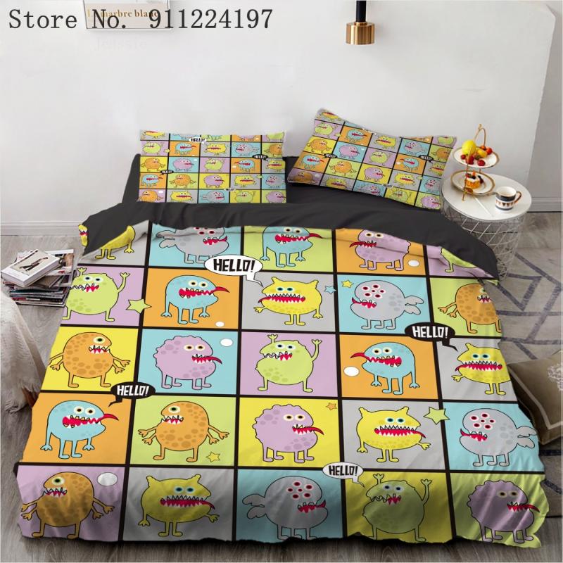 

Home Textile Animals Duvet Cover Single Double Bed Linen  Full Queen King Size Bedding Set Kid Adult Bedclothes Quilt Cover, Black