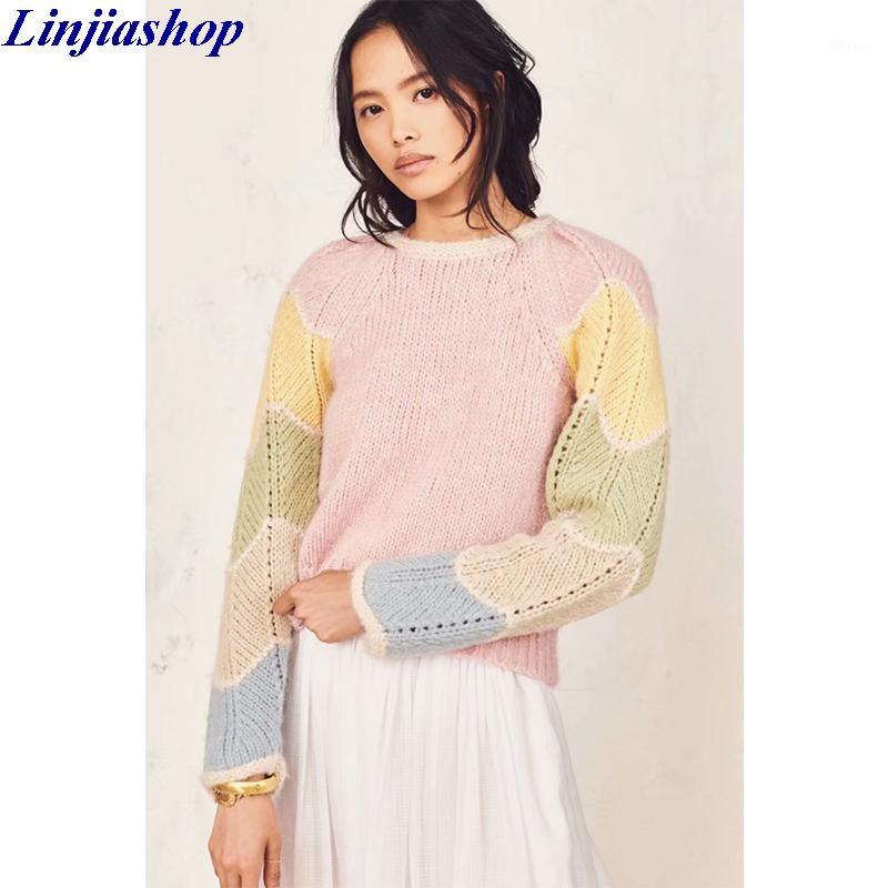 

New for autumn winter kinitted sweaters o neck pullovers long upper sleeve loveshackfancy loose comfortable sweater women1, As pic