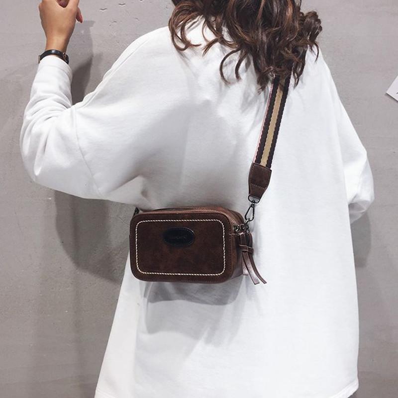 

Evening Bags Vintage Printing Wide Strap Crossbody Laides Fashion Style Girls Purse Retro PU Leather Mini Package, Black