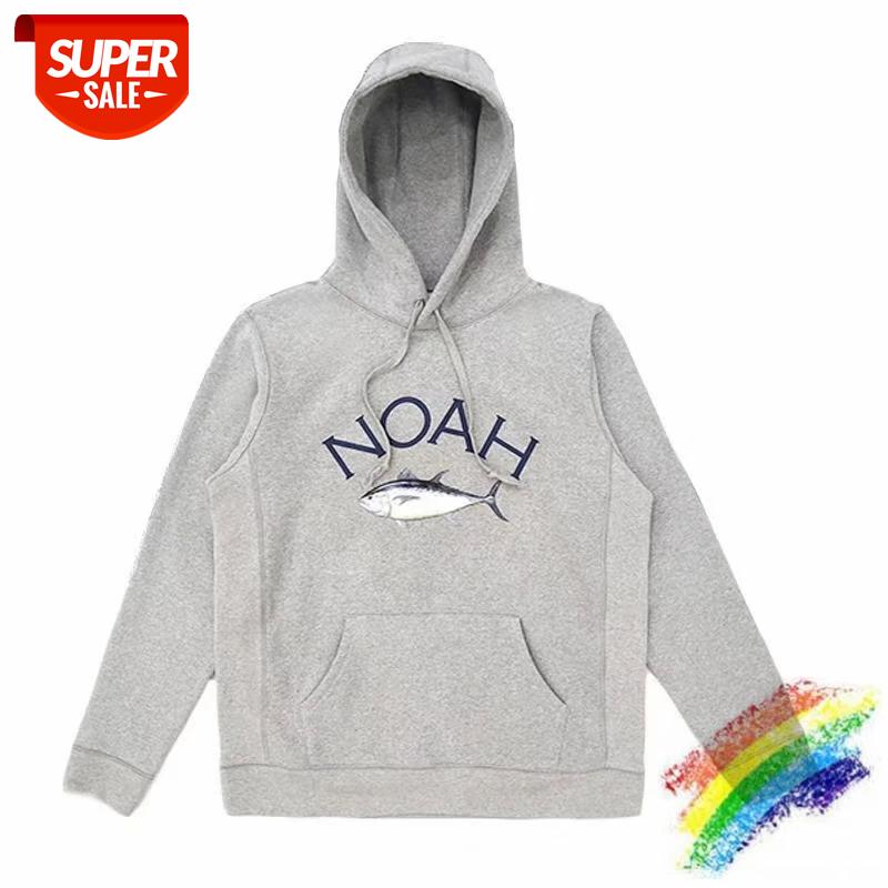 

Fish Printing Noah Hoodie Men Women Hooded 1:1 High Quality Casual Sweatshirts NOAH Fish Pullover #Ui7E, Black