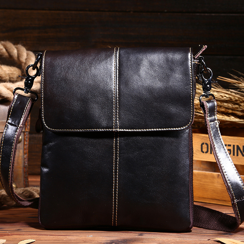 

New Fashion Genuine Leather Men Messenger Bag small leather crossbody bag male Leisure Bag