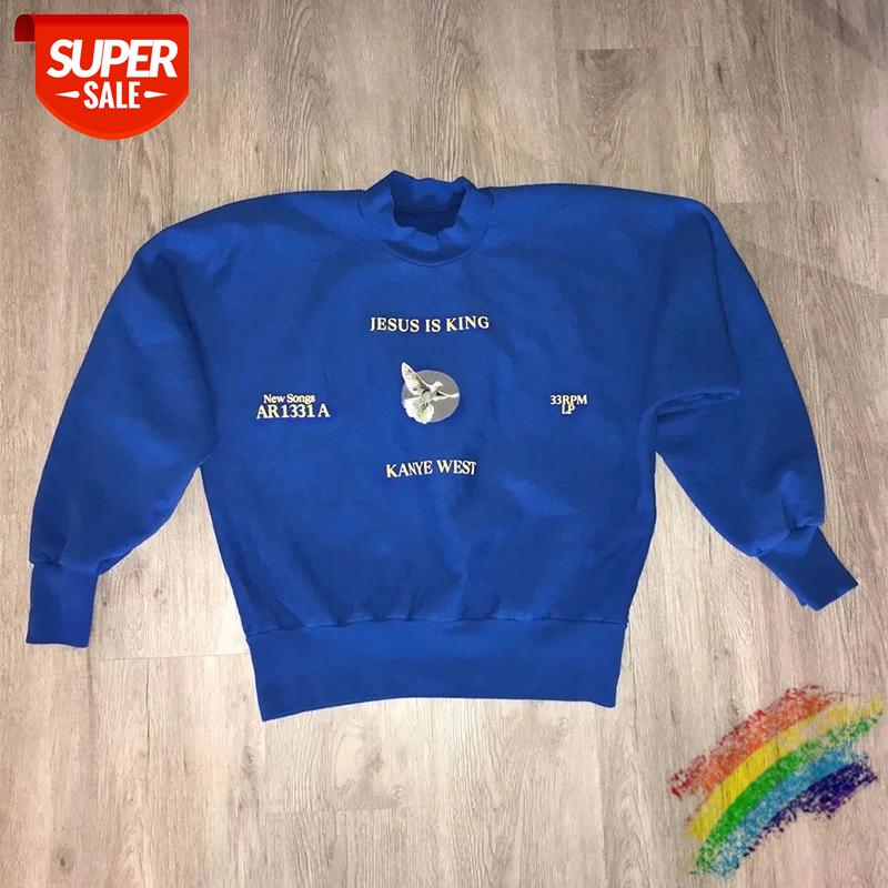 

One piece No stitching Kanye Jesus is King LA listening party Sweatshirts Men Women 1:1 High Quality Pigeon Jesus Is King Hoodie #1x3H, Black