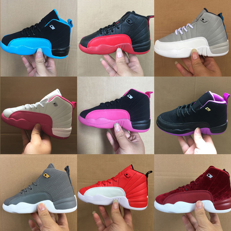 

2022 Bordeaux Hyper Violet TD Infant 12s Kids Boys Basketball Shoes Gamma Blue Outdoor Running Comfortable Sneakers Trainers Size 28-35, As photo 1