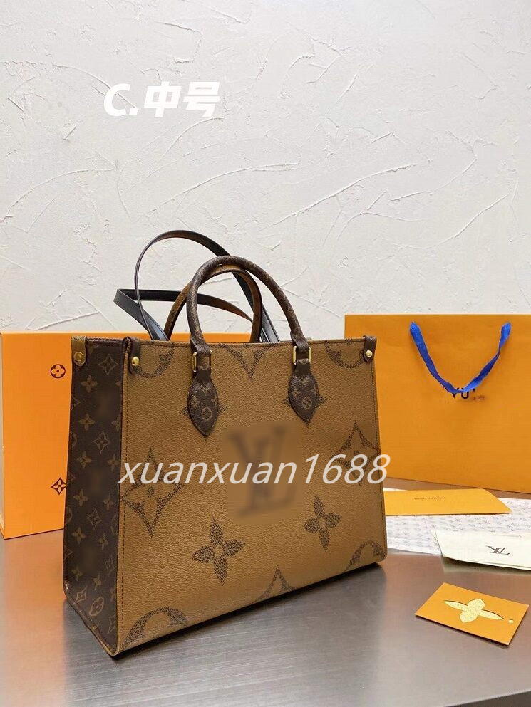 

Luxury designer bags handbags purse ladies handbag brand letter leather shoulder messenger bag, Brown flower++