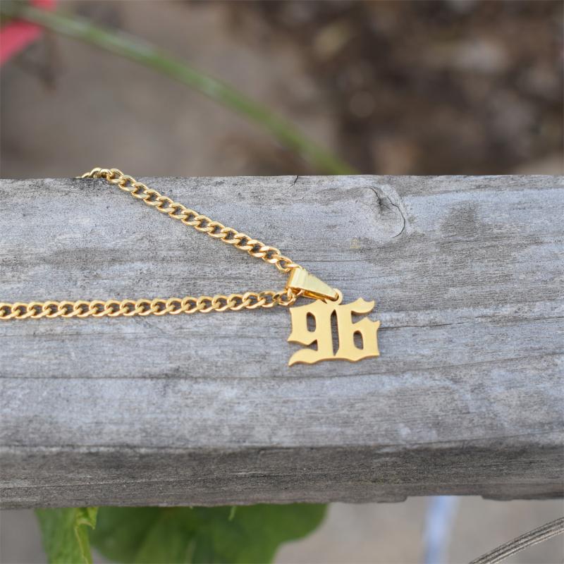 

Chokers Cuban Chain Year Necklace For Women Hip Of Number Choker Pendants Girl Birthday Gift Paery Jewelry