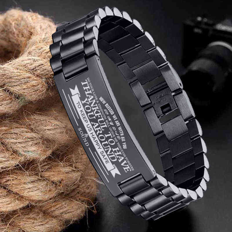 

Bracelet for Men Stainless Steel Npsirational Wristband Bracelets Love Gift Son Dad Husband