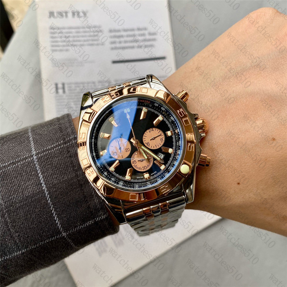 Men Watches 45mm Big Dial Luminous Waterproof Calendar Fashion Wristwatch Top AAA Stainless Steel chrono Watch montre de luxe-image-709536511