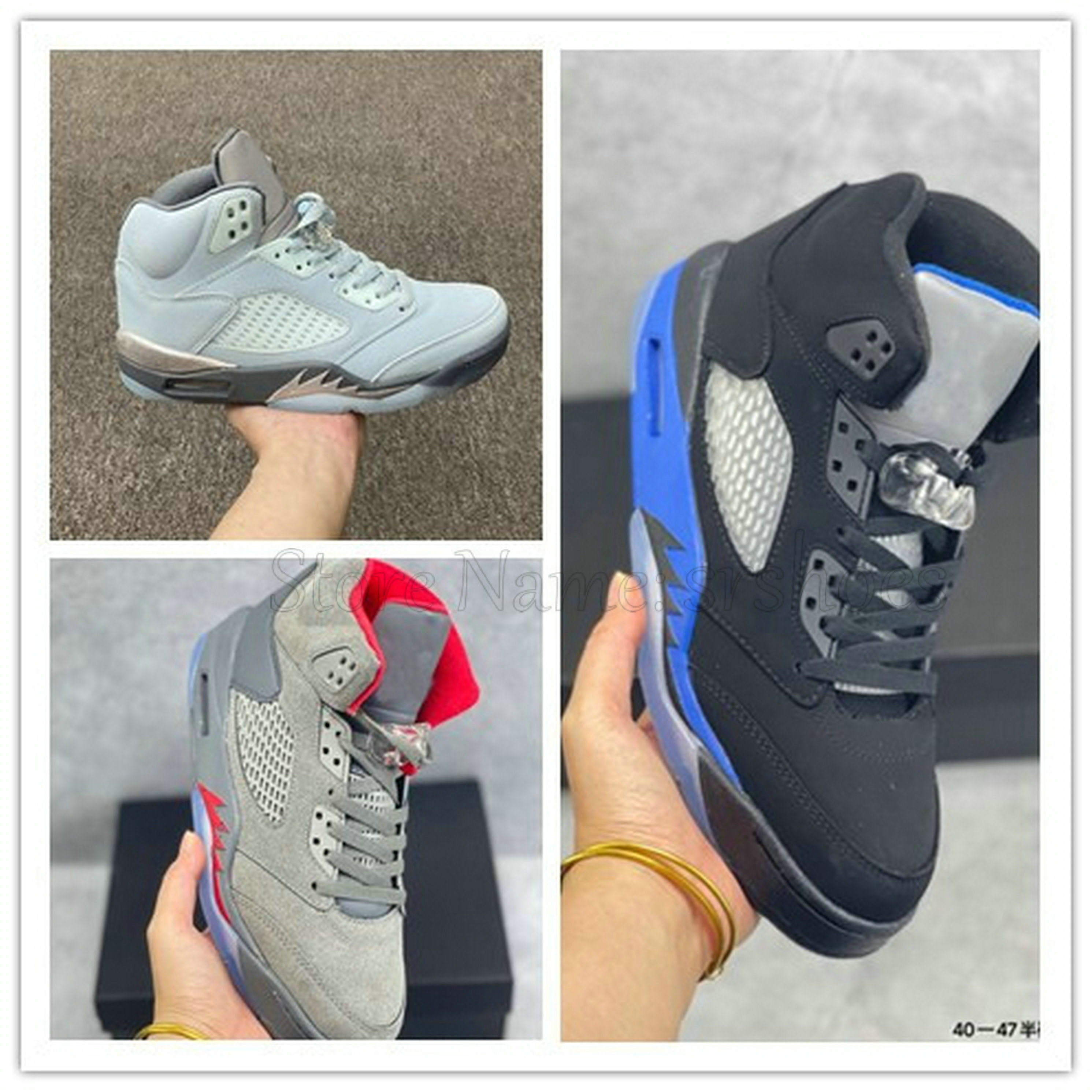 

5s Bluebird Racer Blue Mens Sports Shoes Jumpman 5 Camo Military Camouflage Black White UNC Outdoors Off Trainers Sneakers, No shoes