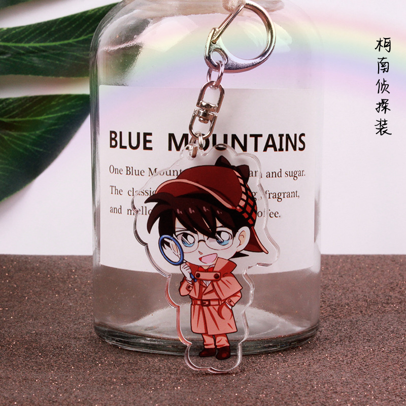 

Anime Detective Conan Keychain Fashion Japanese Cartoon Figure Kudo Shinichi Car Key Holder Chain Keyrings Jewelry Accessories