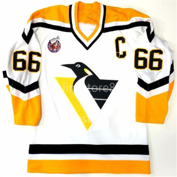 

1993 Vintage 66 Mario Lemieux Pittsburgh Penguins beginner Hockey jerseys Customize any Name and digit jersey, As 3