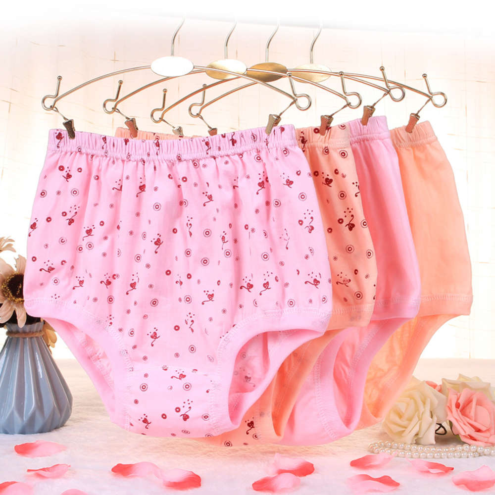

Elderly underwear women's cotton middle-aged and elderly large high waist briefs trouser head mother's pants, Black;pink