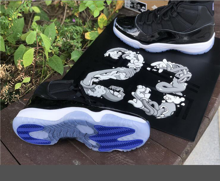 

Real carbon fiber 11 Space Jam mens Basketball Shoes 11s Black Dark Concord-White outdoor Running Sports Sneakers Trainers 378037 003 With Box us 7-13
