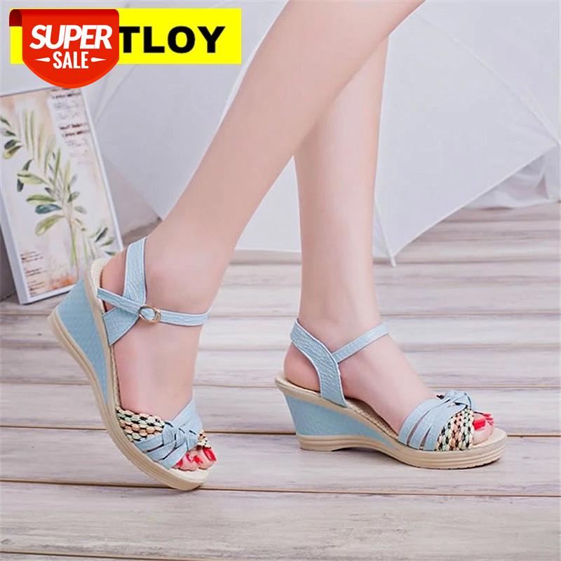 

2019 Wedges Platform Women Sandals Fashion Quality Comfortable Bohemian Women Sandals For Lady Shoes high heel Black Shoes #2Q4C