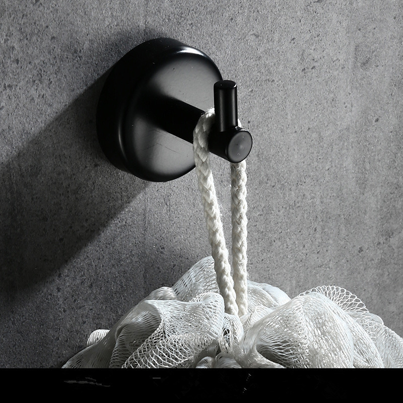 

2021 New Cloth Hangers Black Wall Hook Key Coat Bag Hat Hanger 304 Stainless Steel Robe Hooks for Home Bathroom Ofiq