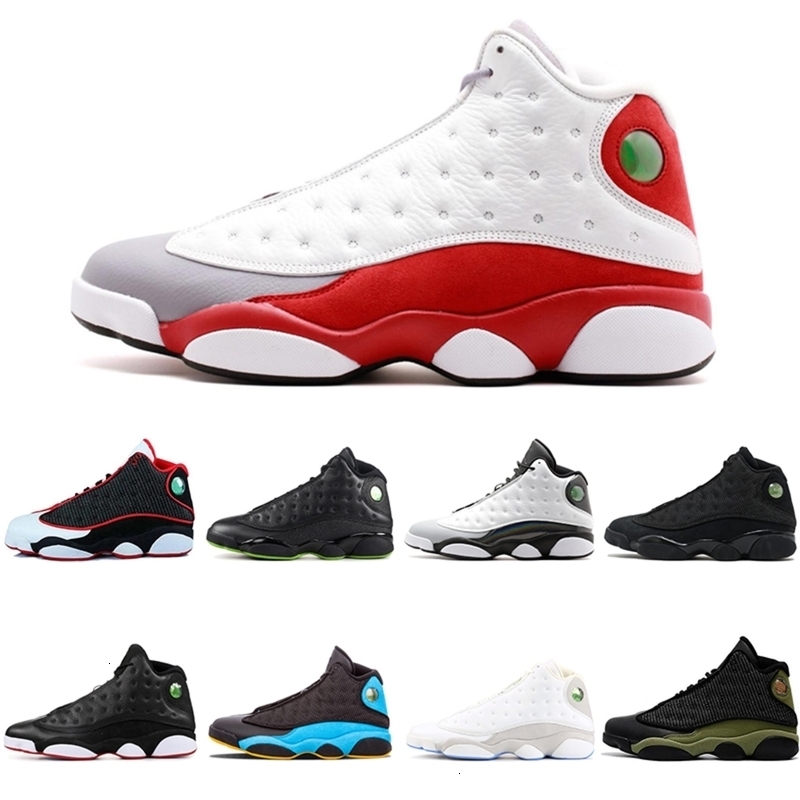 

13 13s Mens Basketball Shoes Altitude barons black cat chicago dirty bred DMP flint toe Olive wheat playoff wolf grey Sports Sneakers