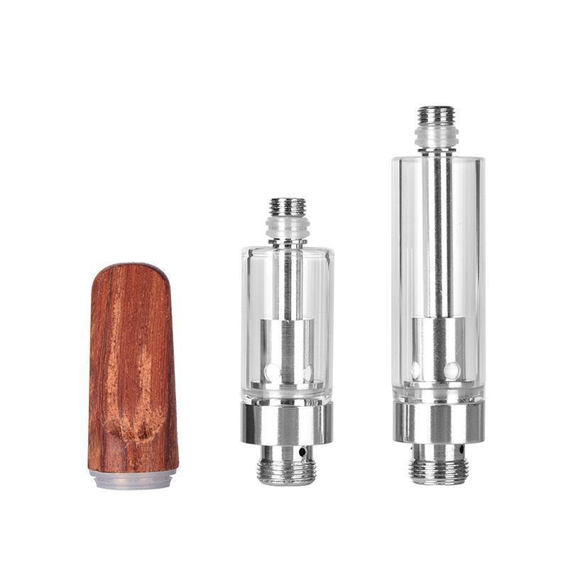 

Dabwoods Carts Atomizers Red Wood Drip Tips Ceramic Coil Vape Cartridges 0.5ml 0.8ml 1.0ml Pyrex Glass Vaporizer TH105 TH205 510 Thick Oil Tanks