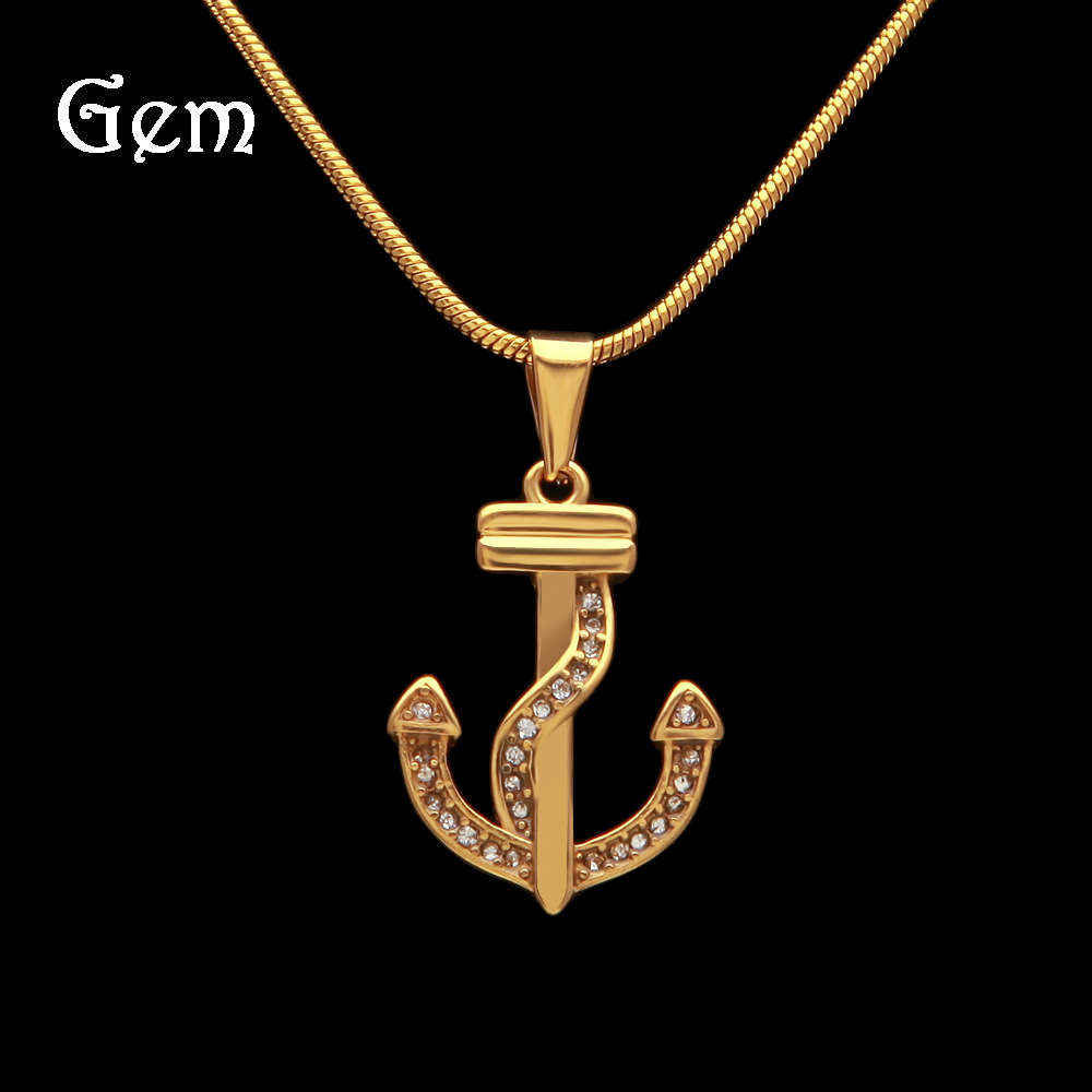 

Hip hop men's stainless steel drilling anchor pendant round snake bone chain suit