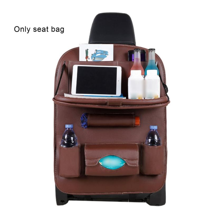 

Car Organizer Pu Leather Pad Bag Seat Back Foldable Table Tray Storage Dining