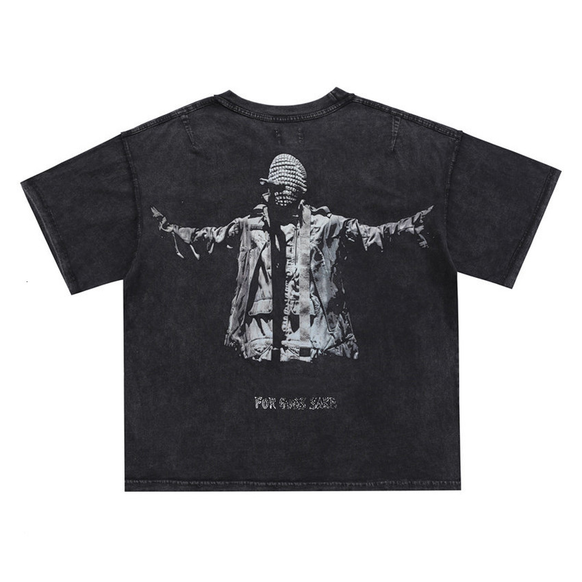 

2021 New Ye Kanye West Sunday Service t Shirts Men Women 1:1 Best Quality Wash Make Old Oversize Top Tees T-shirts Streetwear Jtcz, White;black