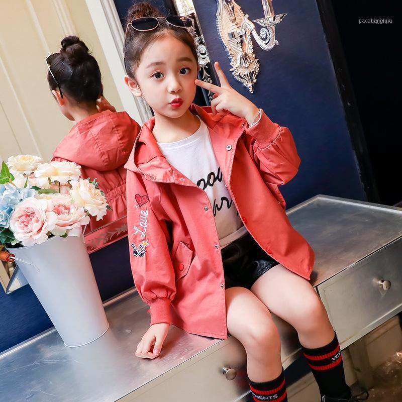 

Jackets Girls Flower Embroidery Girl Coat Fashion Hoodies Jacket For Kids Spring Autumn Children's Costumes 6 8 10 121, Blue;gray