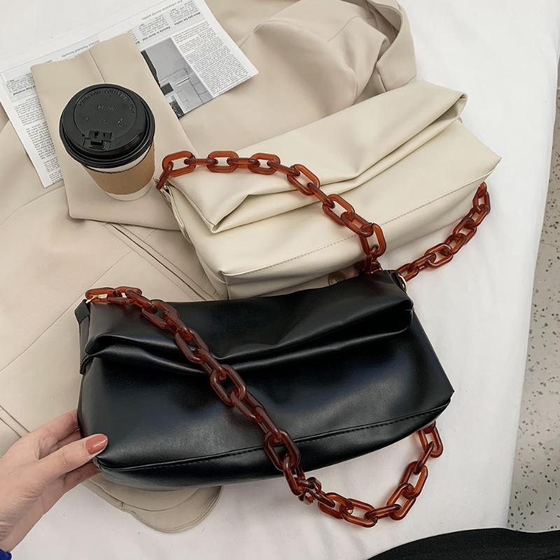 

PU Leather Soft Casual Shoulder Messenger Bag Fashion Casual Fashion Soft Crossbody Bags Portable Women Totes Clutch Handbags, Brown
