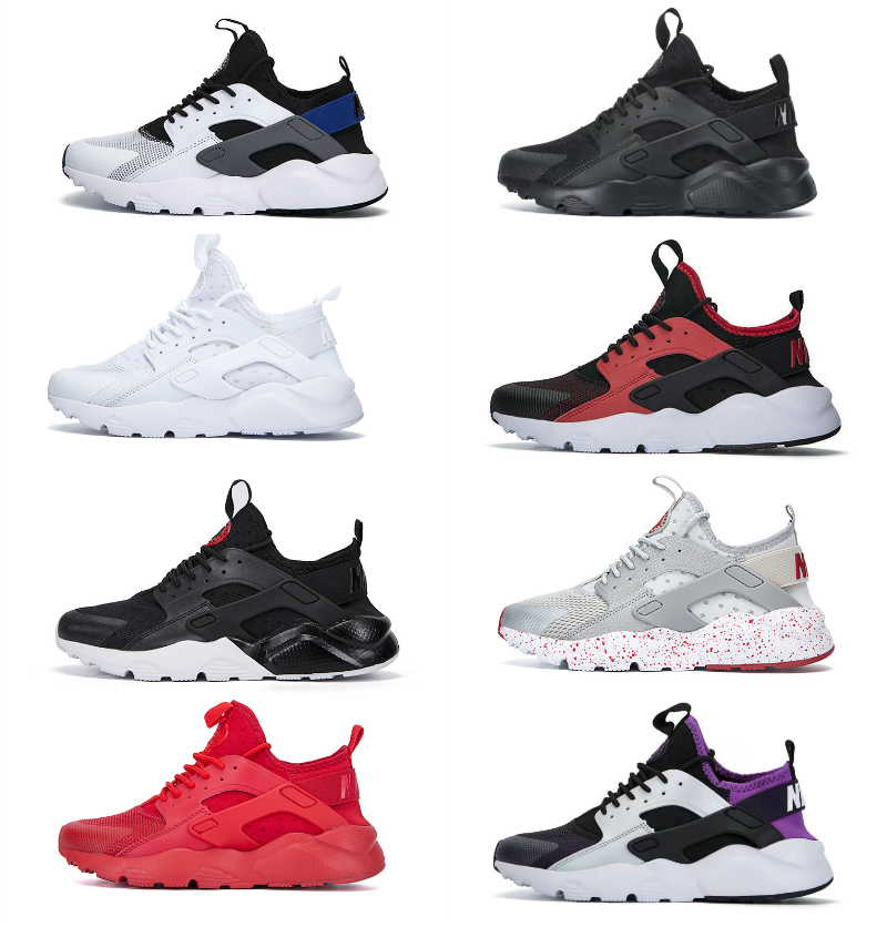 

Wholesale Huarache 1.0 4.0 Men Running Shoes Cheap Stripe Red Balck White Rose Gold Huaraches Women Trainer Breathable Designer Sneakers, Bubble package bag