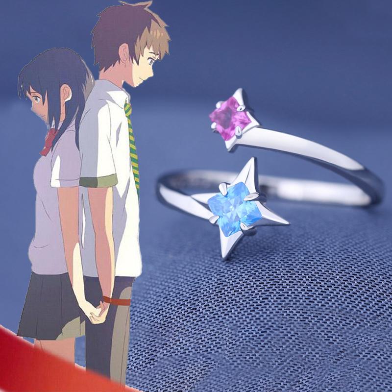 

Cluster Rings Anime Your Name Kimi No Na Wa Taki Miyamizu Mitsuha 925 Sterling Silver Ring For Women Engagement Finger Couple Lovers Gift