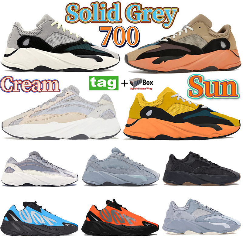 

Newest Runner 700 men women running shoes Solid Grey Sun Cream Enflame Amber Bright blue Inertia reflective sneakers trainers, Bubble wrap packaging