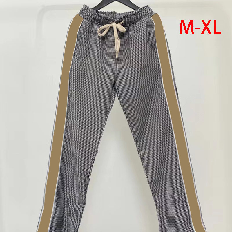 

21SS Fashion Casual Mens Pants Trendy and Versatile Black Sweatpants with Letter Stripes Loose Drop Straight Trousers V3JS