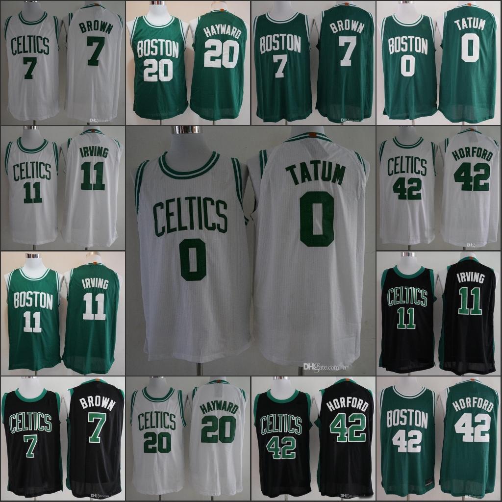 

2019 Boston Celtics Men's Kyrie Irving Jaylen Brown Gordon Hayward Al Horford NBA Statement Basketball Jersey, Black;red