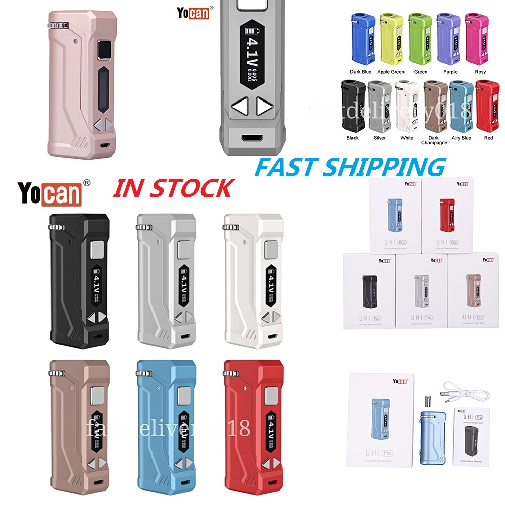 

Yocan UNI Pro Box Mod 650mAh Preheat VV Variable Voltage Battery With Magnetic 510 Thread Adapter For Atomizer Genuine