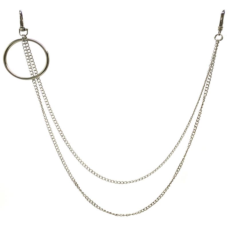 

Keychains Men Jewelry Waist Biker Wallet Chain Rock Punk Trousers 2 Layer Pant Jean Key Chains Big Ring Portachiavi