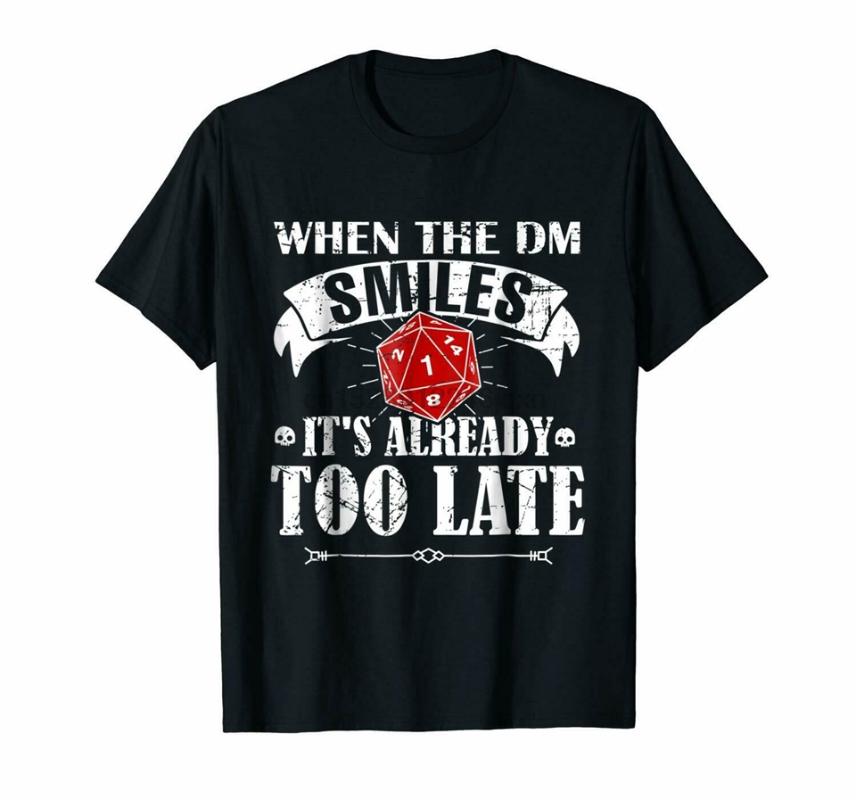 

Men' T-Shirts Black Dnd When Dm Game Master Smiles Tabletop Rpg Shirt Us MenS Trend 2021 Breathable Tee, Women-black
