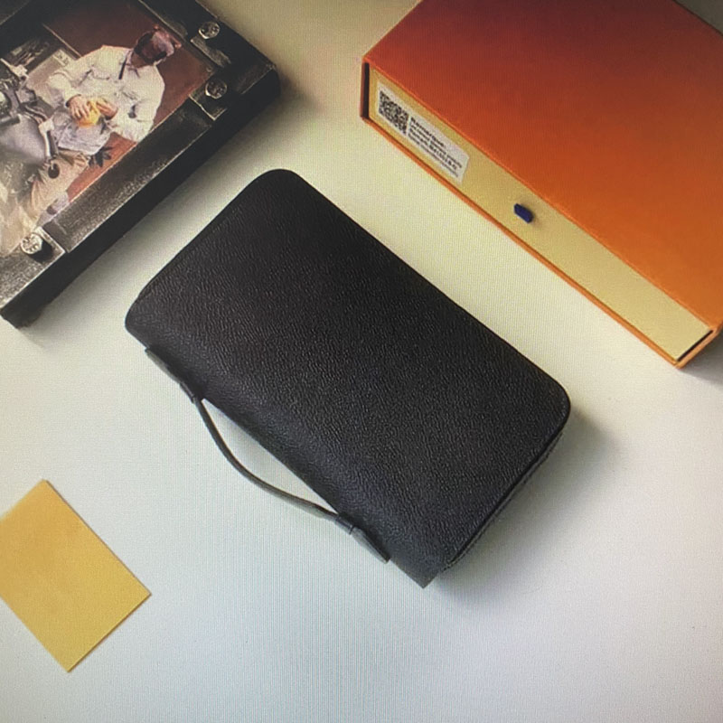 

NEW Best gift M61506 Top Quality Real Leather ZIPPY XL Wallet Men Zipper Long Card Holders Coin Purses Shows Exotic Clutch Wallets With box, Size:22x12x4 cm