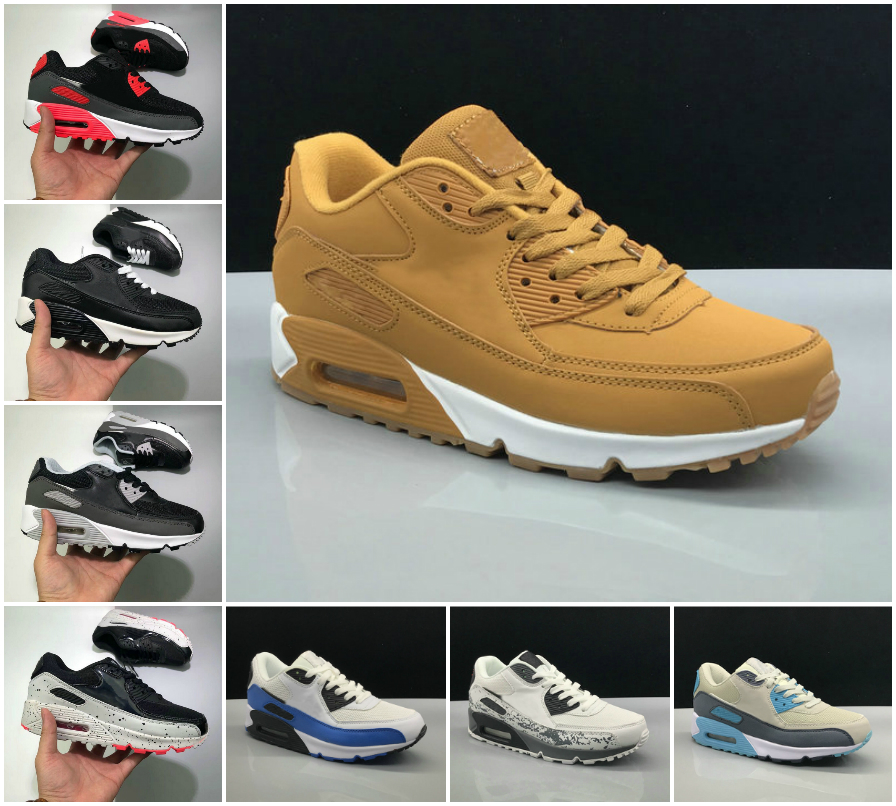 

2021 New 90s Running Sports Shoes Cheap 90 Men Women Black White Infrared Recraft Royal Denham Outdoor Sneakers Classic Designers Shoe, Bubble package bag