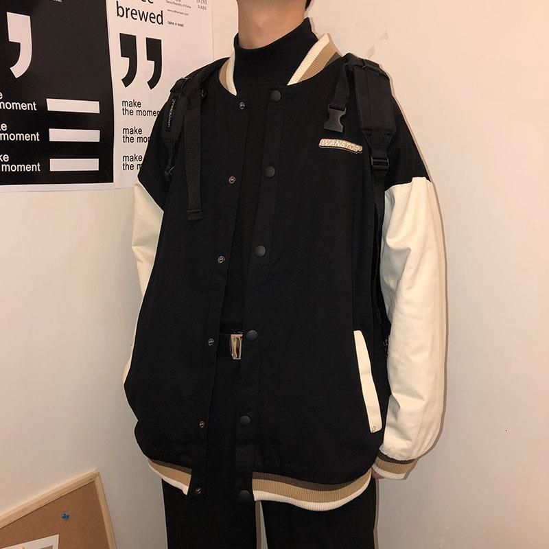 

men's hoodies & sweatshirts autumn and spring jacket for men women, american bomber jacket, vintage, masculine, baseball costume, hong, Black