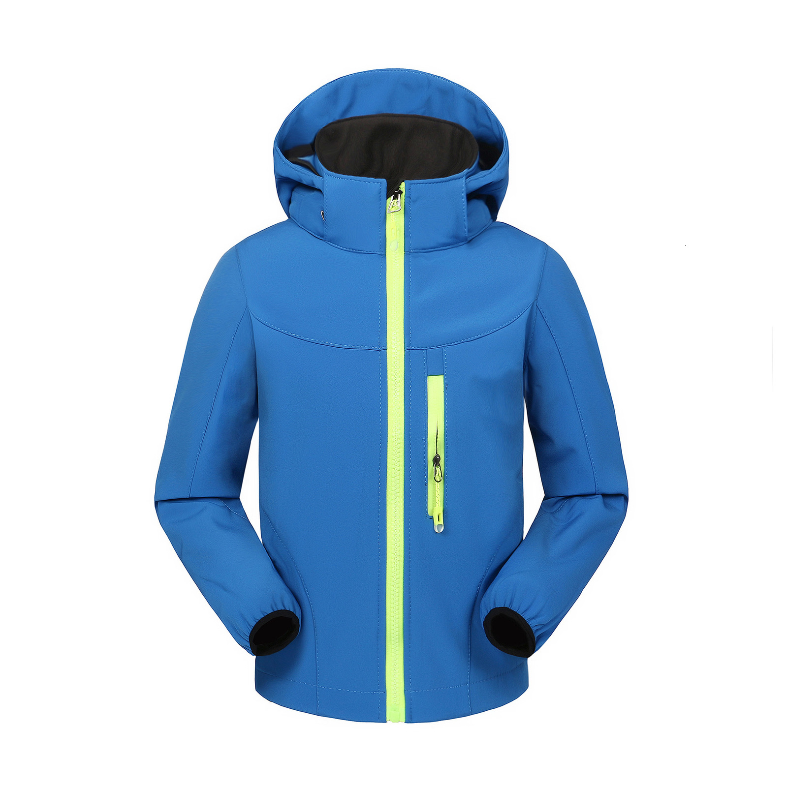 

2021 New Kid' Softshell Fleece Hoodies Fashion Windproof Girls and Boys Winter Jackets Coats Ou2n, Black