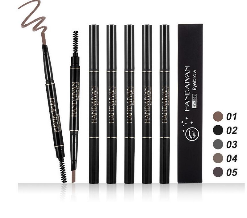 

HOT NANDAIYAN MAKEUP Double Eyebrow Pencil BROW PENCIL CRAYON EBONY SOFT BROWN DARK BROWN MEDIUM BROWN CHOCOLATE Free Shipping, Mixed color