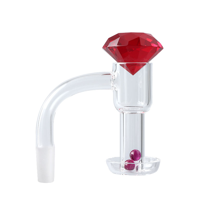 

20mmOD Flat Top Terp Slurper Smoking Quartz Banger With Glass Diamond Marble Cap Ruby Pearls Set 4590 Slurpers Nails For Water Bo